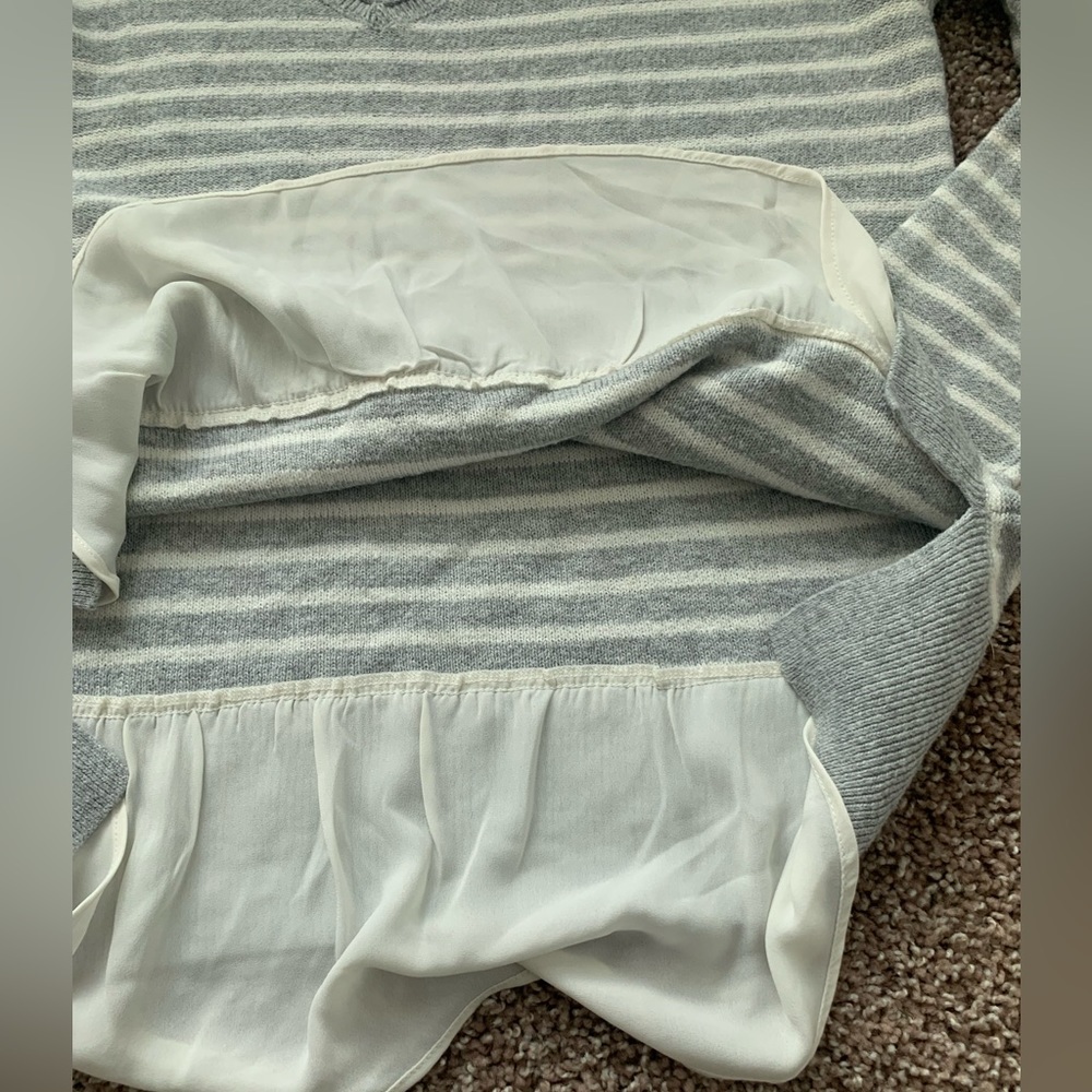 Lucky brand womens v neck striped sweater-layered - Picture 4 of 5